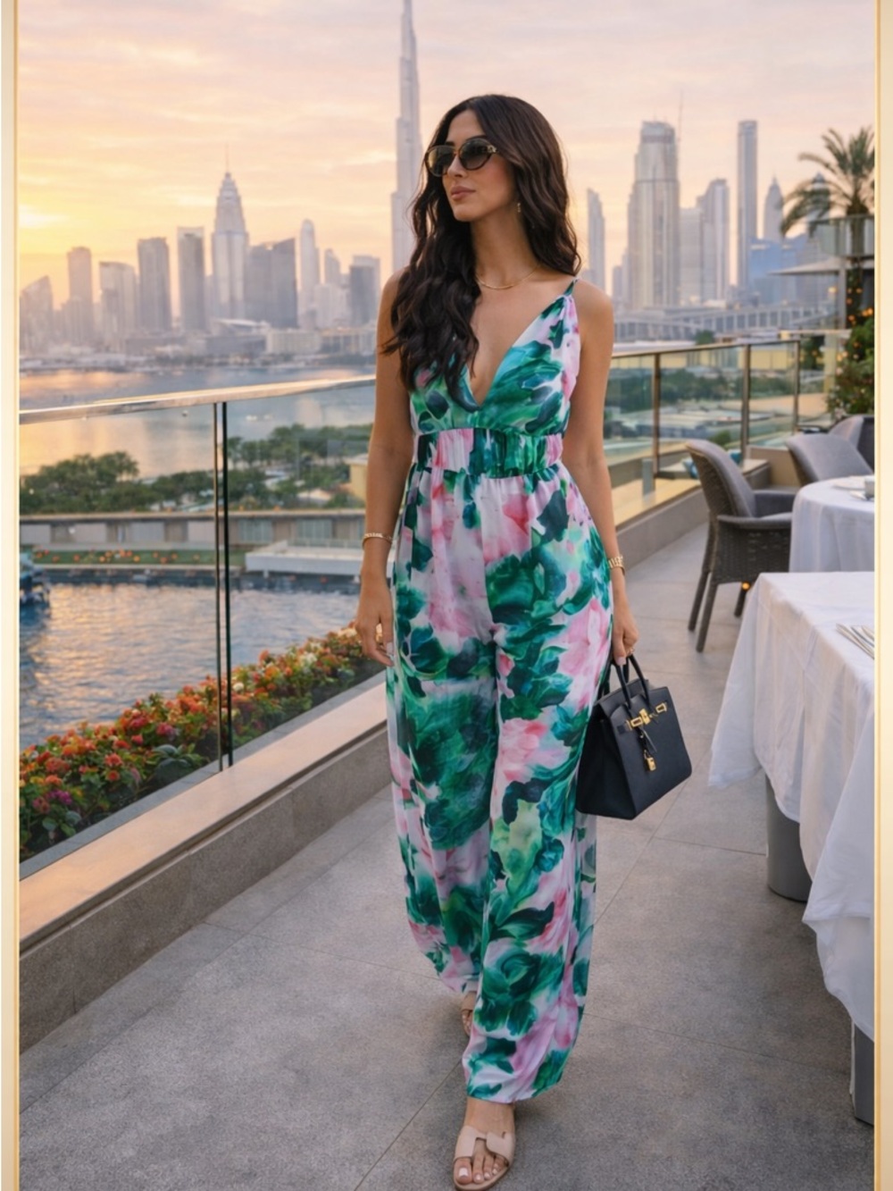 Zara Floral Wide Leg Jumpsuit 🌿 Luxe Wedding Guest Resort It Girl Blogger Fav